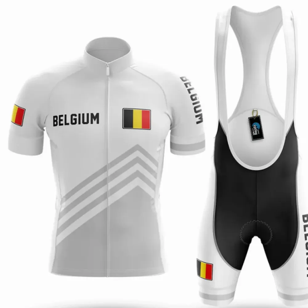 Belgium S5 Cycling Kit Full Set White/Black/Grey
