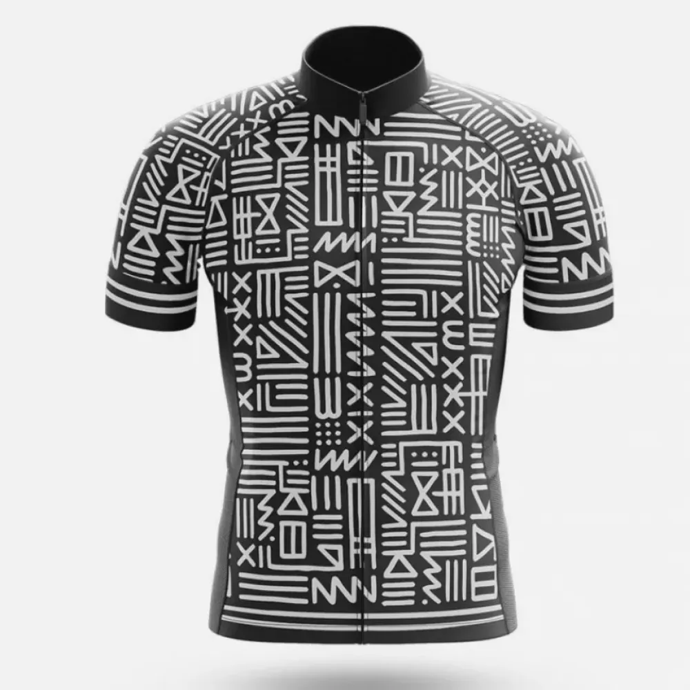 Tribal Cycling Jersey Monochrome Black/White/Grey