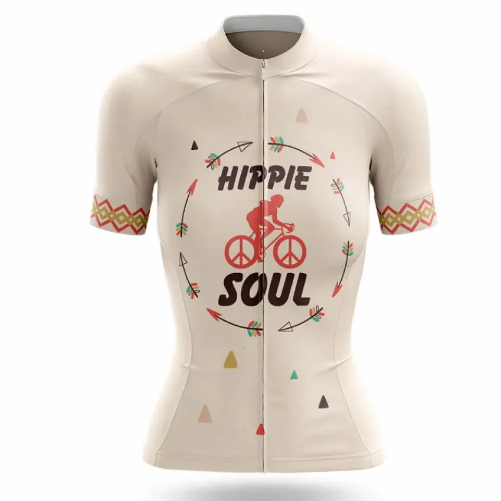 Hippie Soul Women Cycling Jersey Cream/Peach/Gold