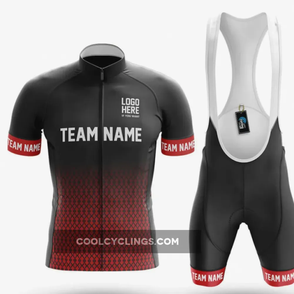 Custom Team Name S1 Red/Black/White Cycling Kit