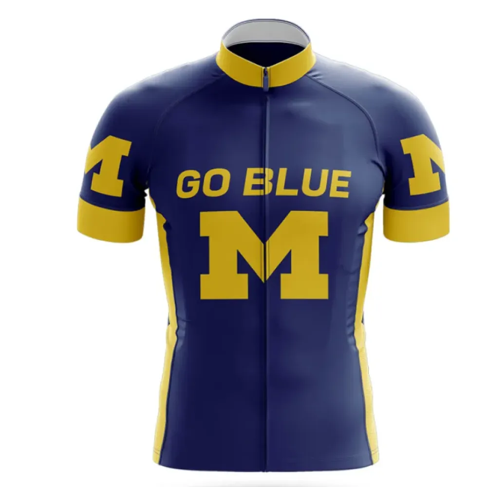 Michigan Cycling Jersey Go Blue Navy/Yellow/Gold