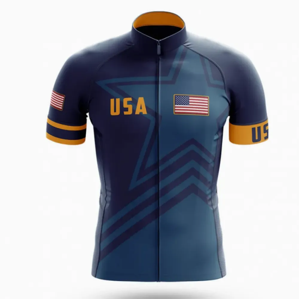 USA S5 Navy/Orange/Grey Cycling Jersey