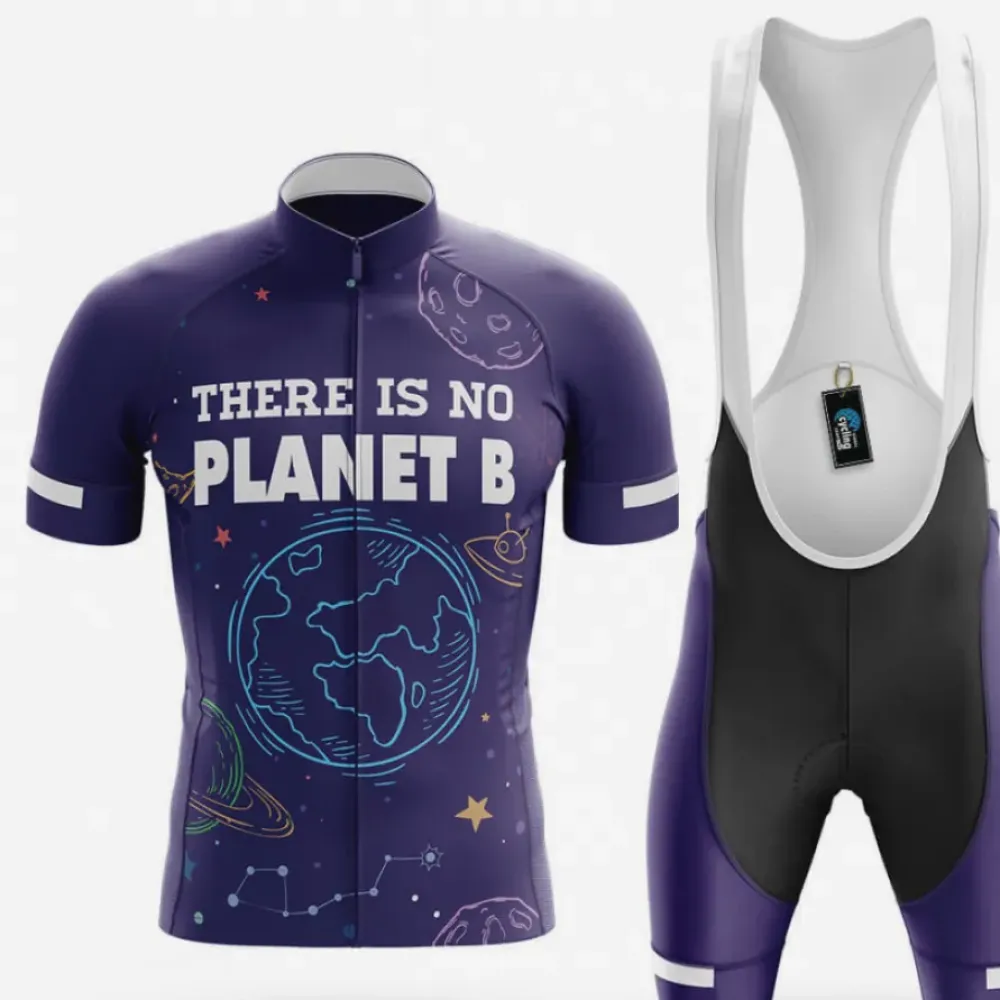 Cycling Kit There Is No Planet B Purple/White/Black