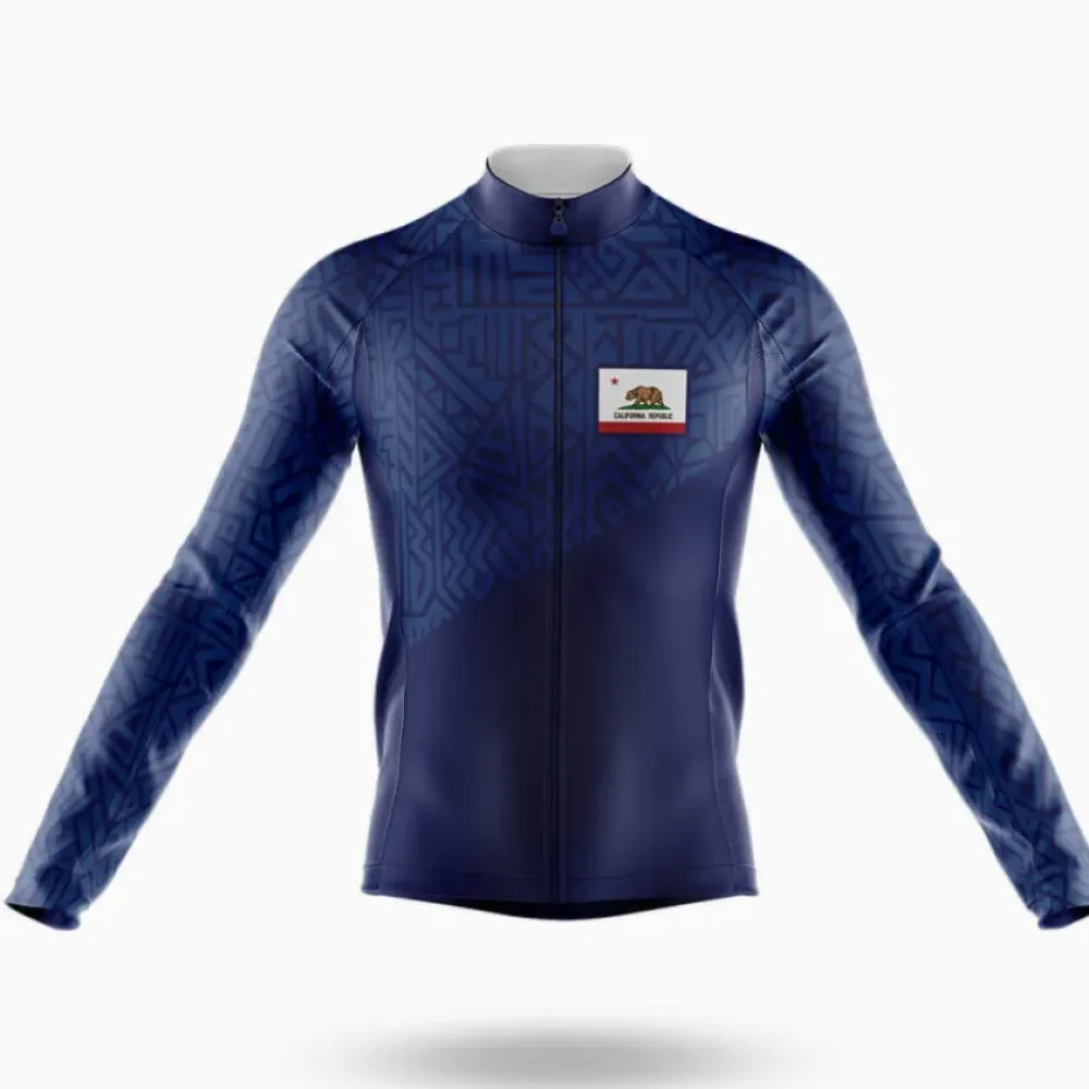 California S21 Long Sleeve Cycling Jersey Navy/Blue/Purple