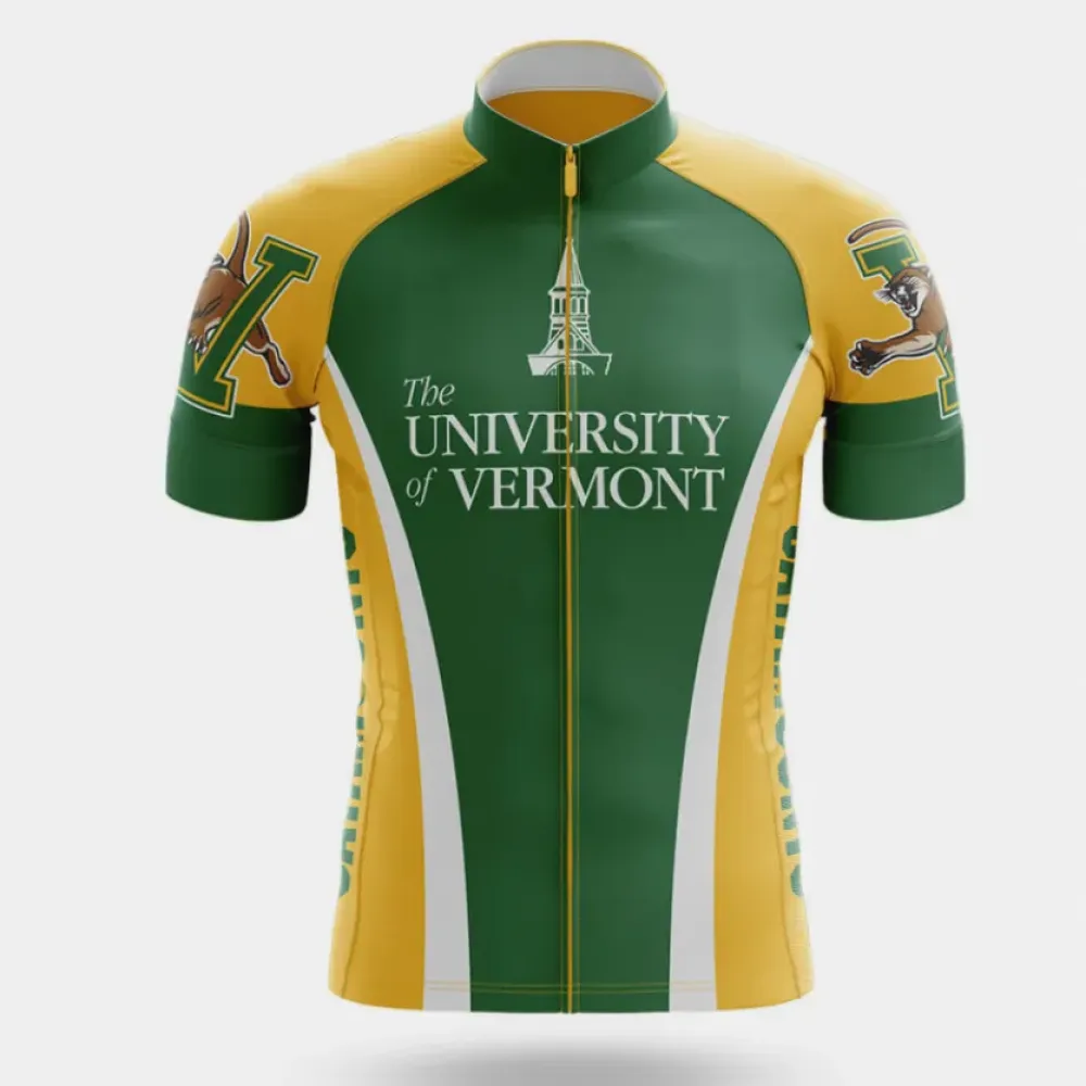 University of Vermont Cycling Jersey Green/Yellow/White