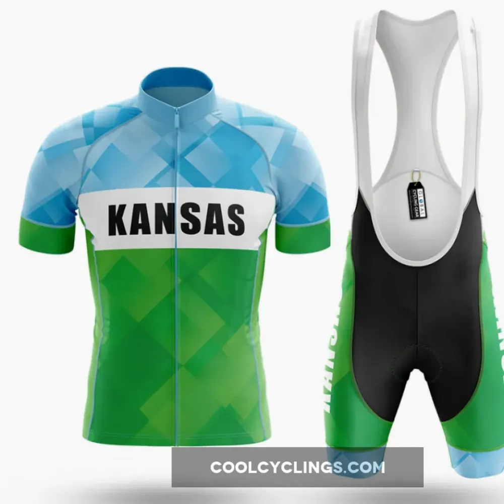 Kansas S3 Cycling Kit Full Set Blue/Green/White