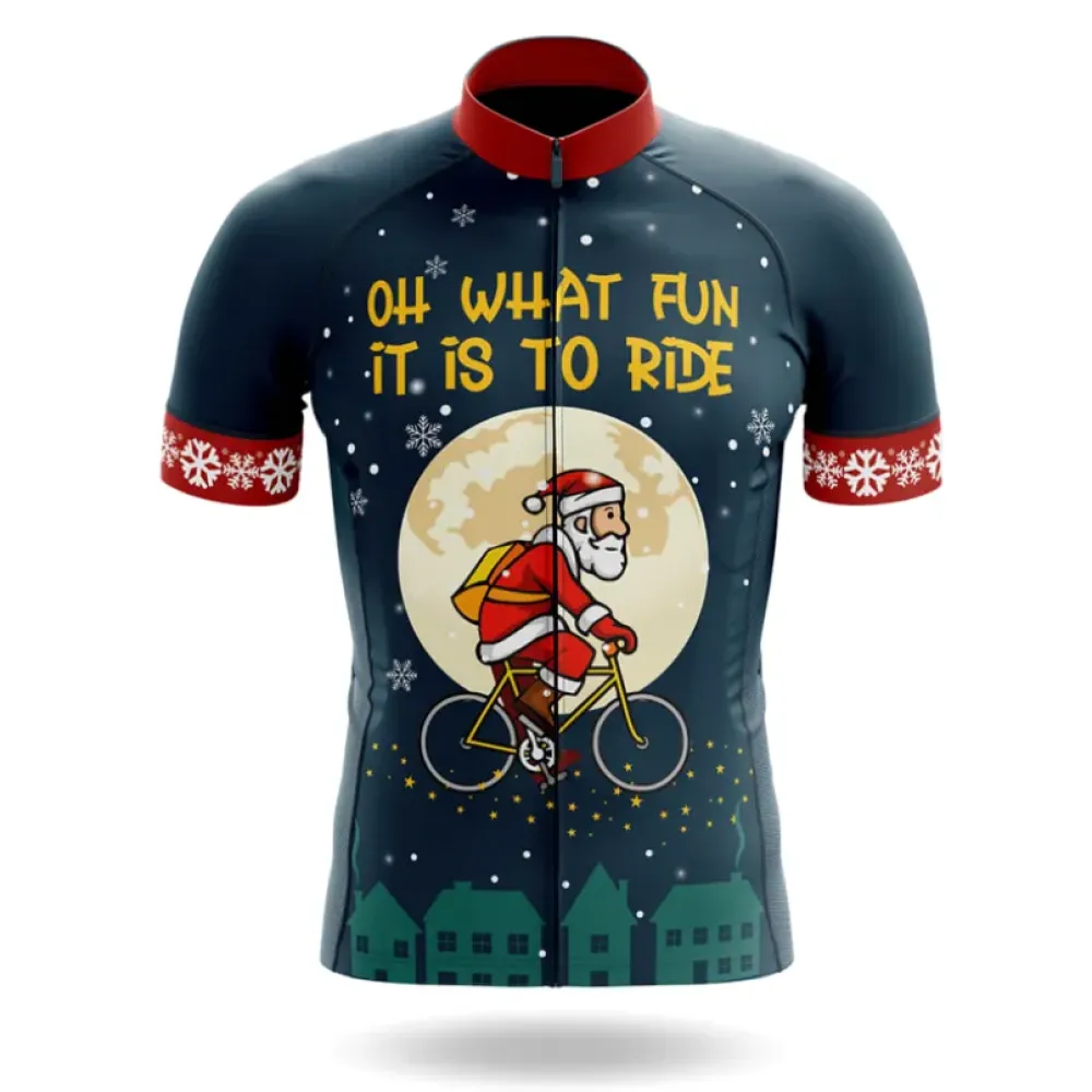 Santa's Ride Cycling Jersey Navy/Red/Grey