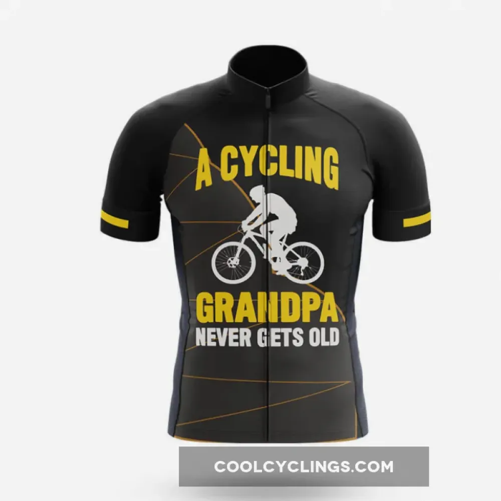 Cycling Grandpa Jersey Aging Gracefully Black/Yellow/Grey