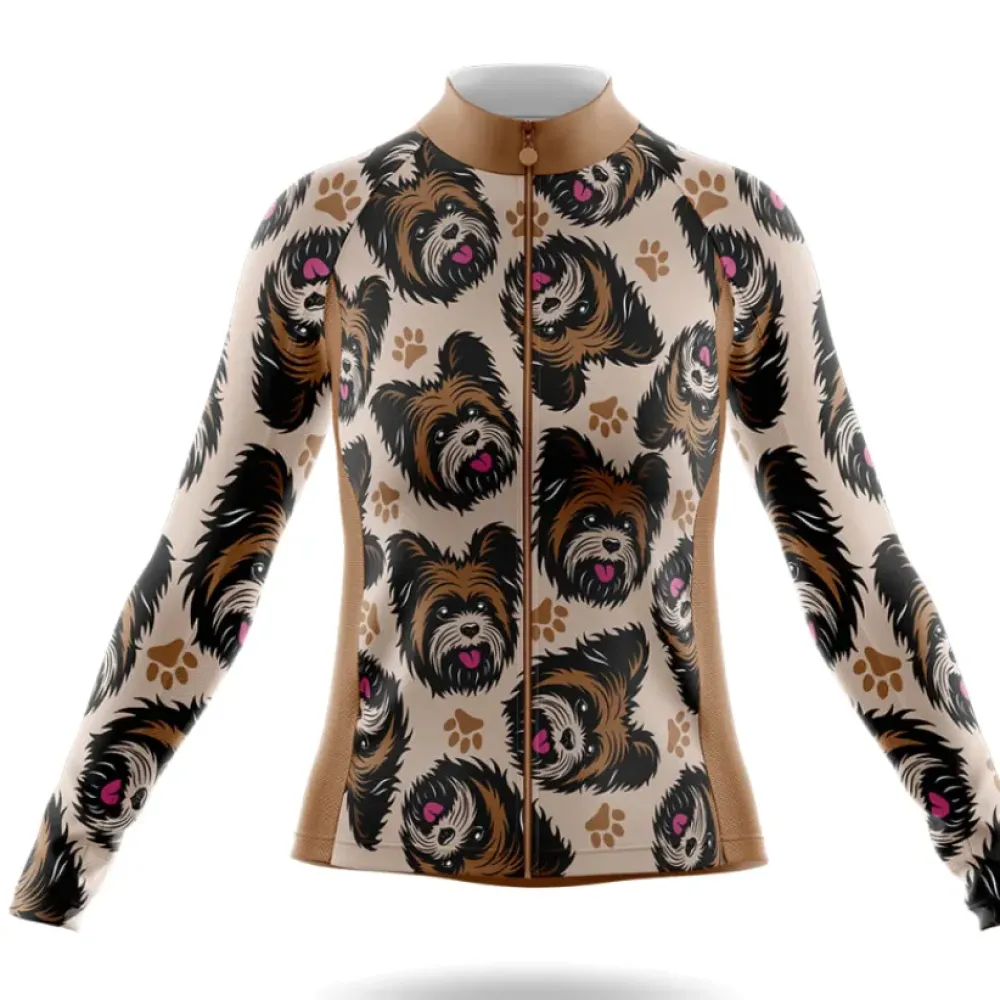 Yorkshire Terriers Women's Long Sleeve Cycling Jersey Brown/Pink/Beige