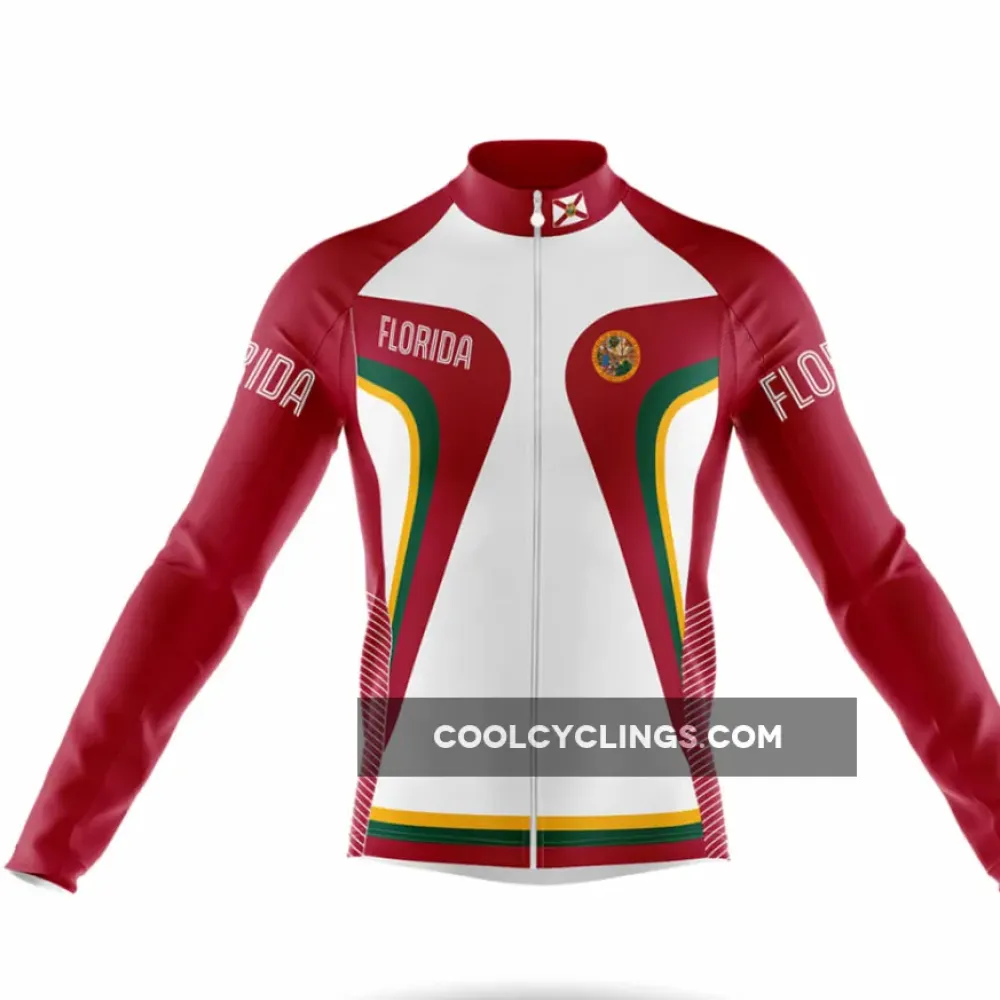 Florida S5 Long Sleeve Cycling Jersey Red/White/Green