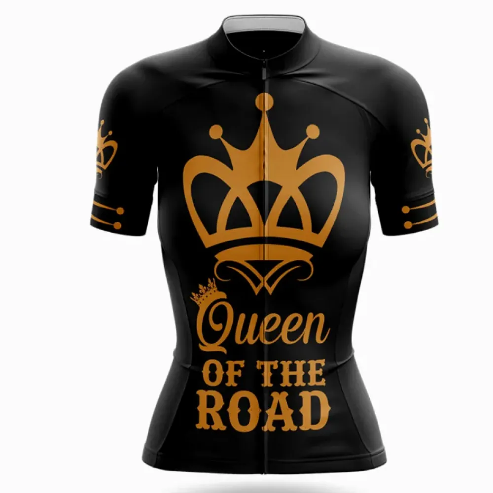 Queen Of The Road Cycling Jersey Black/Gold/Silver