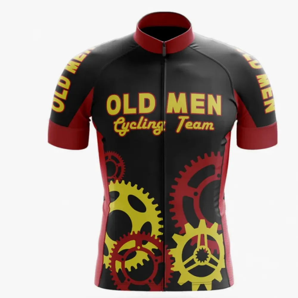 Old Men Cycling Team Vintage Gears Black/Red/Yellow