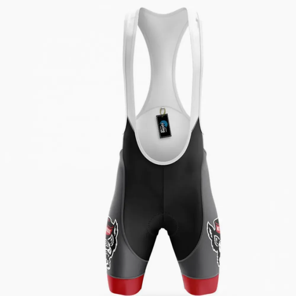 North Carolina State University Cycling Bibs Ver.3 Comfortable Gray/Red/Black