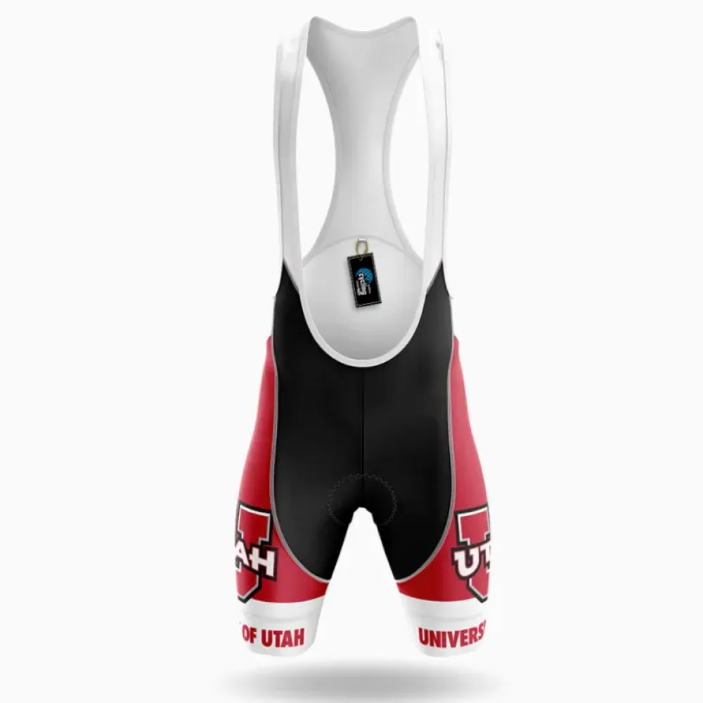 University of Utah Cycling Bibs Comfortable Black/Red/White