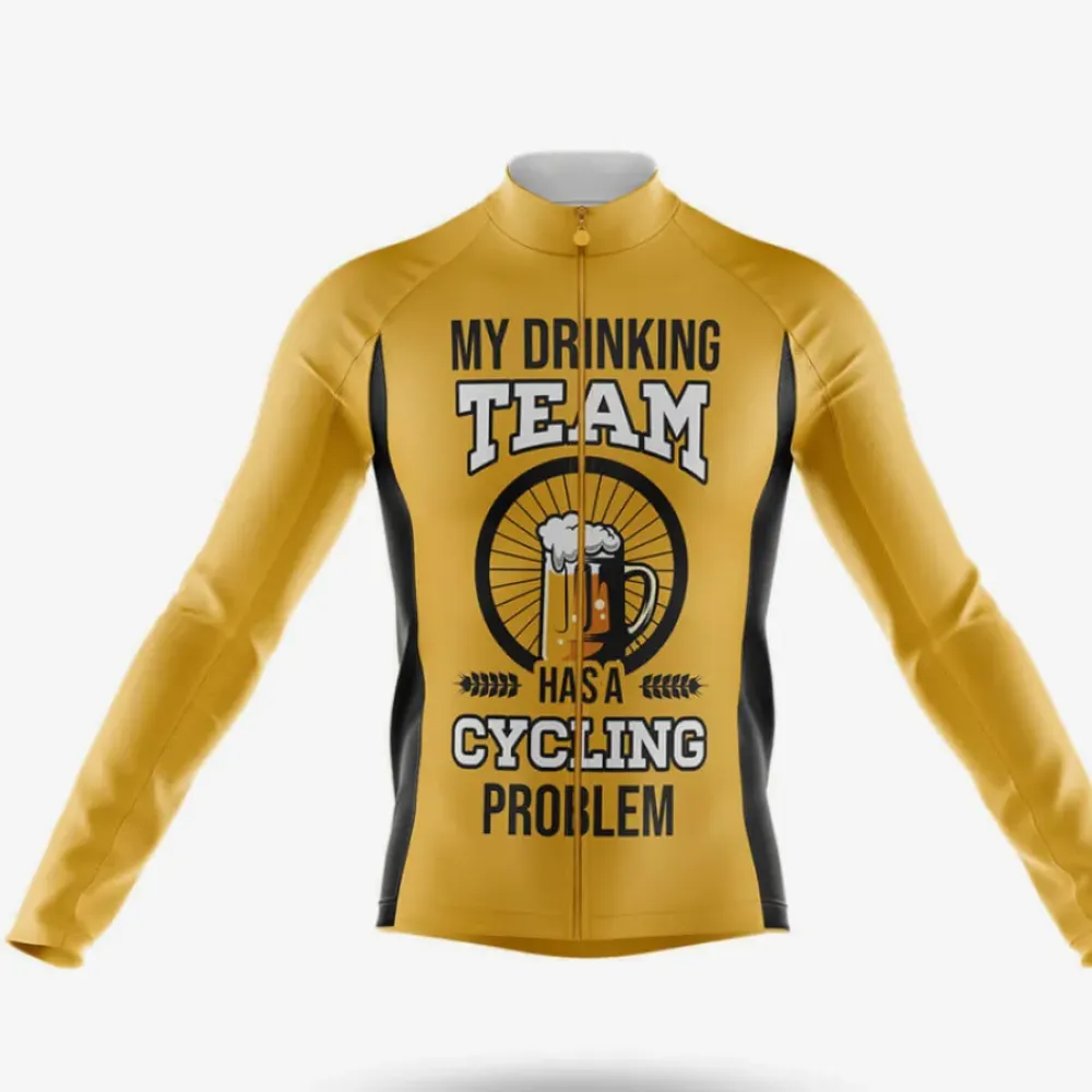 Cycling Jersey Drinking Team Yellow/Black/Gold