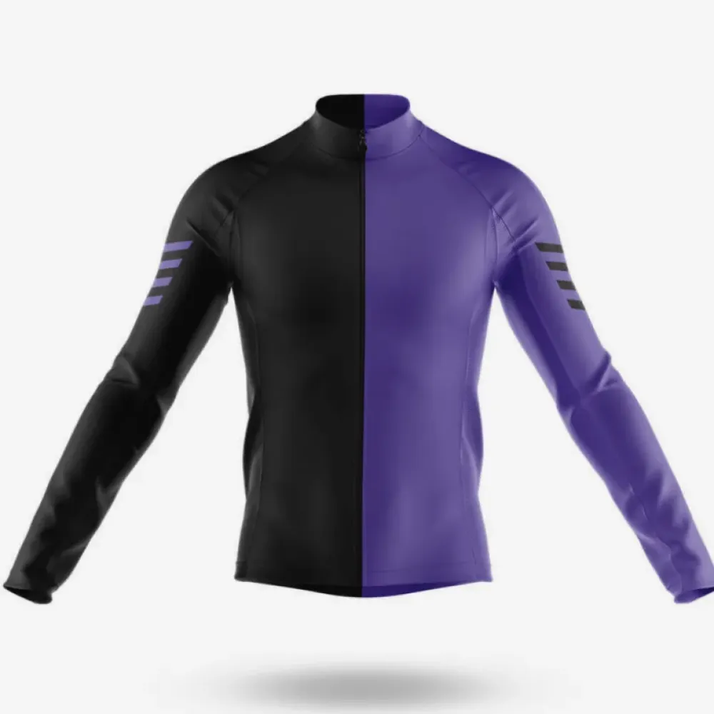 Cycling Jersey Long Sleeve Black/Violet/Purple