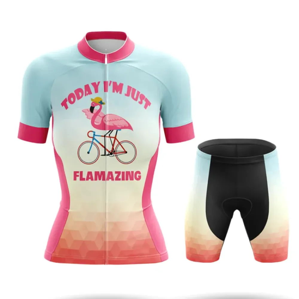 Flamazing Women Cycling Kit Full Set Pink/Blue/Grey