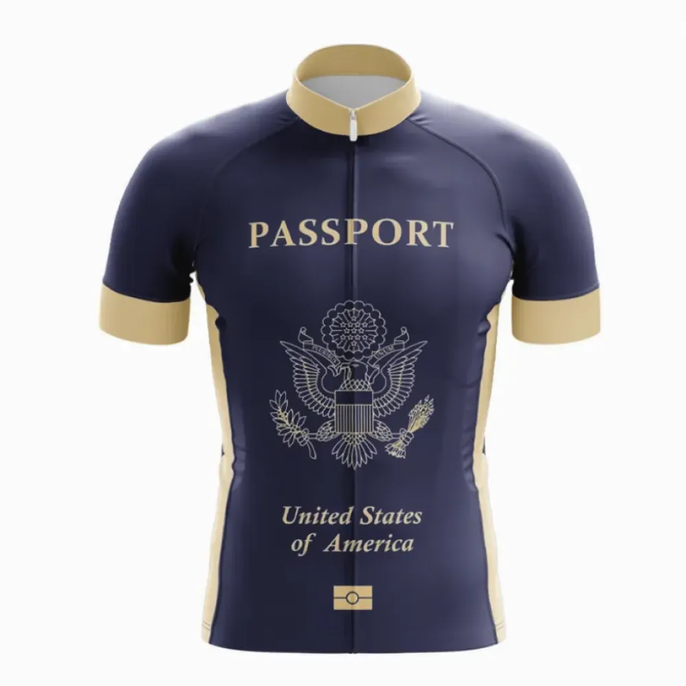 Passport Cycling Jersey Navy/Gold/Blue