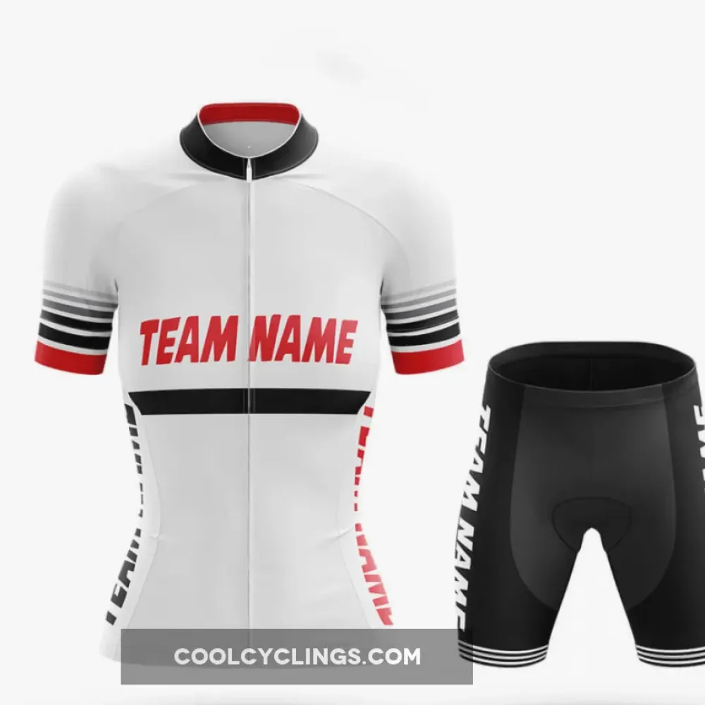 Custom Team Name M26 Women's Cycling Kit White/Red/Black