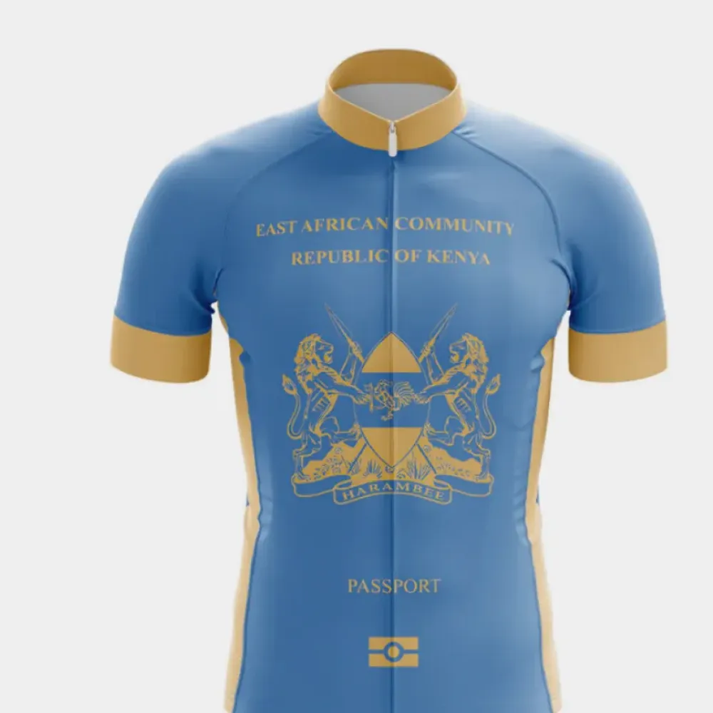 Kenya Passport Cycling Jersey Blue/Gold/Sky