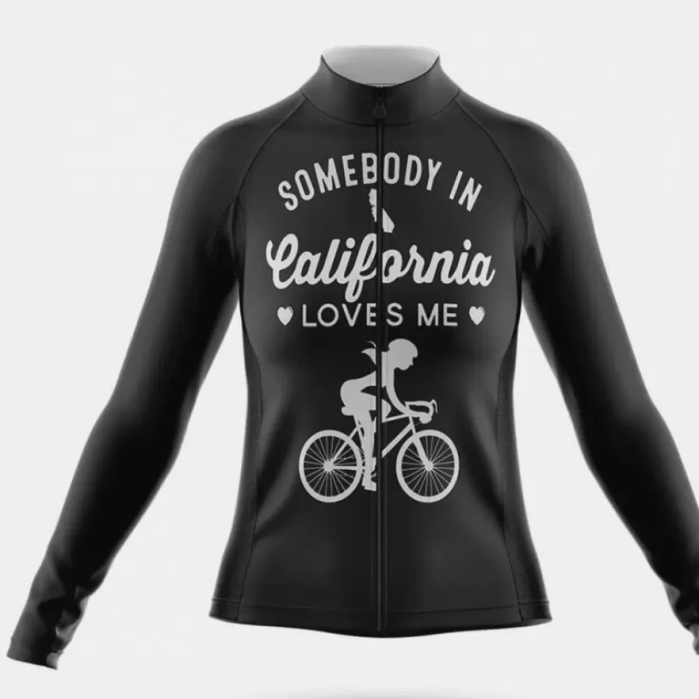 Cycling Jersey Somebody in Cali Black/White/Grey