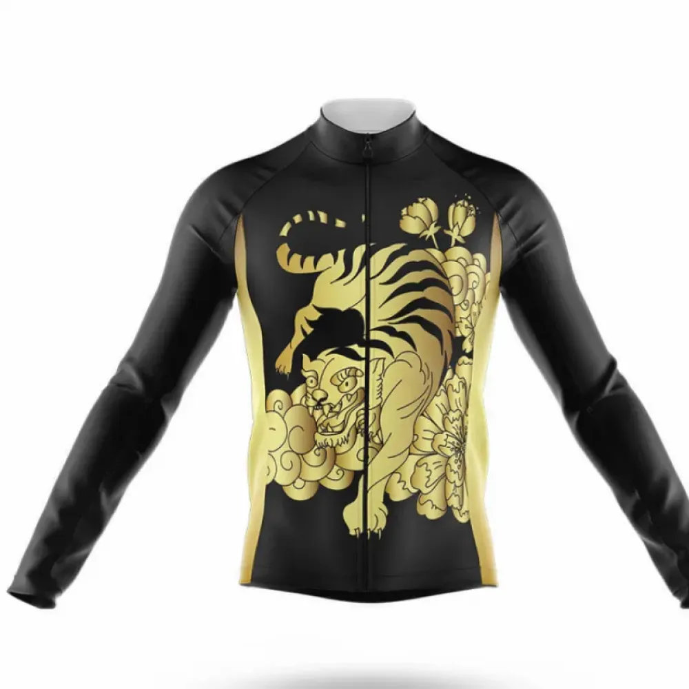 Tiger Long Sleeve Cycling Jersey Ver.3 Golden Black