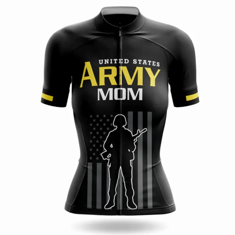 Army Mom Women's Cycling Jersey Black/Yellow/Gray