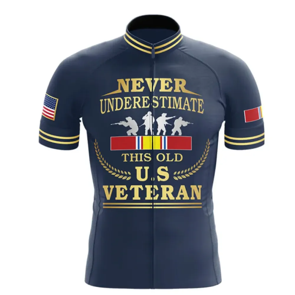 U.S Veteran Cycling Jersey Navy/Gold/Red
