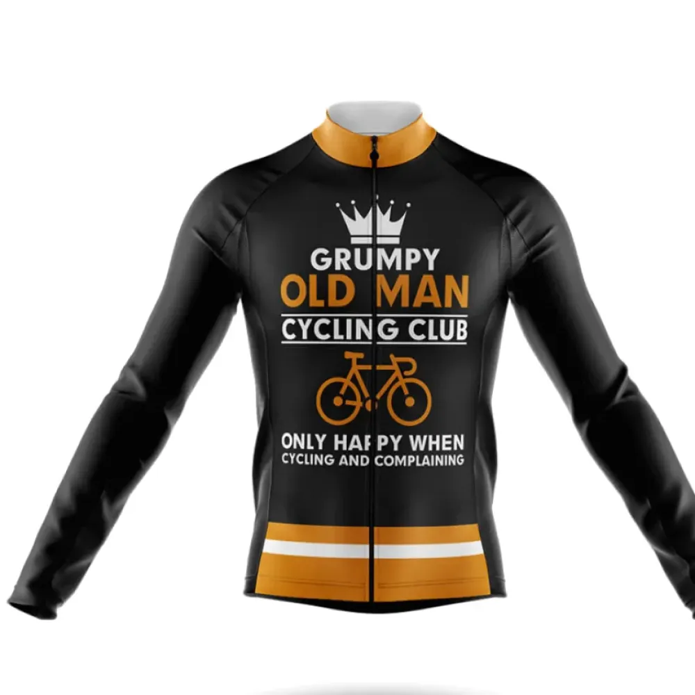 Grumpy Old Man Cycling Club Long Sleeve Black/Gold/White