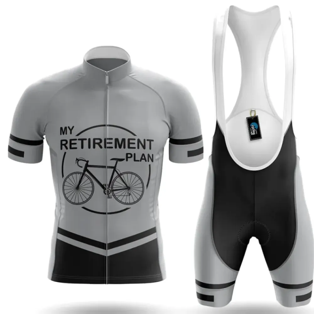 Cycling Kit My Retirement Plan Gray/Black/White