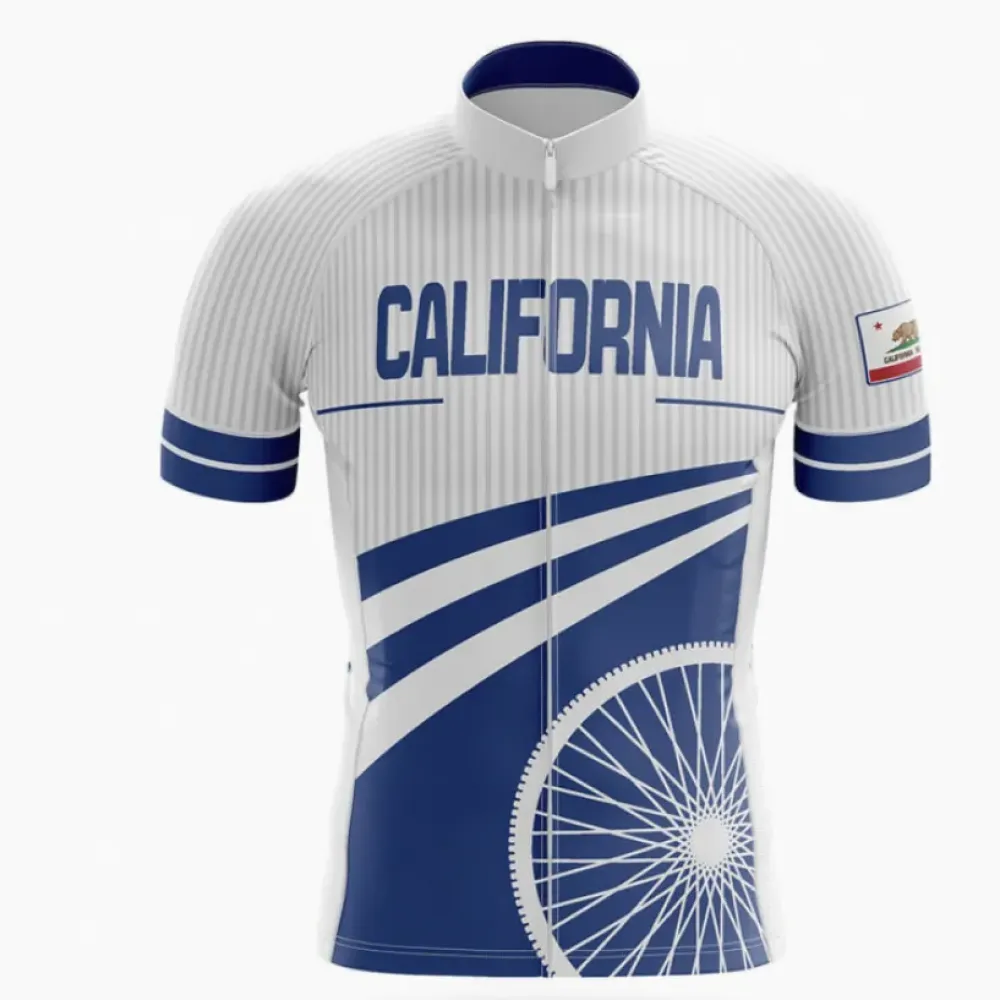 California S28 Cycling Jersey Blue/White/Grey