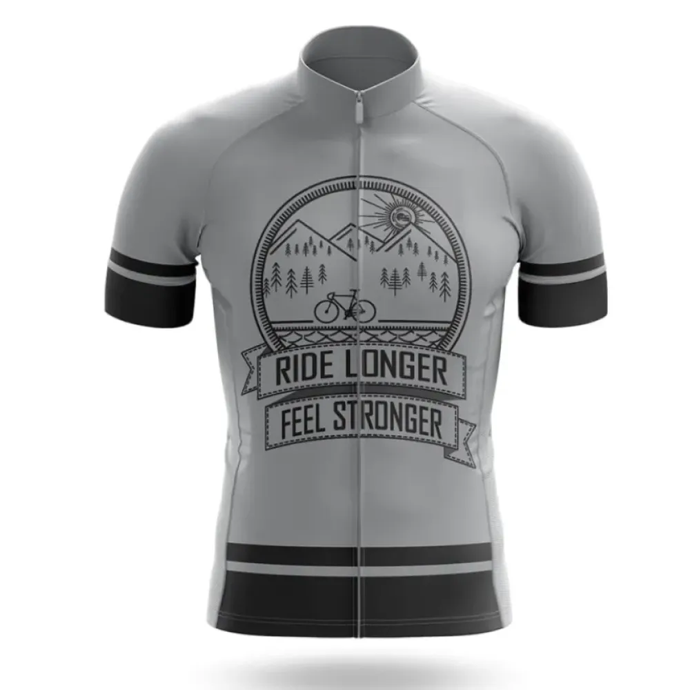 Ride Longer Cycling Jersey Outdoor Adventure Gray/Black/Silver