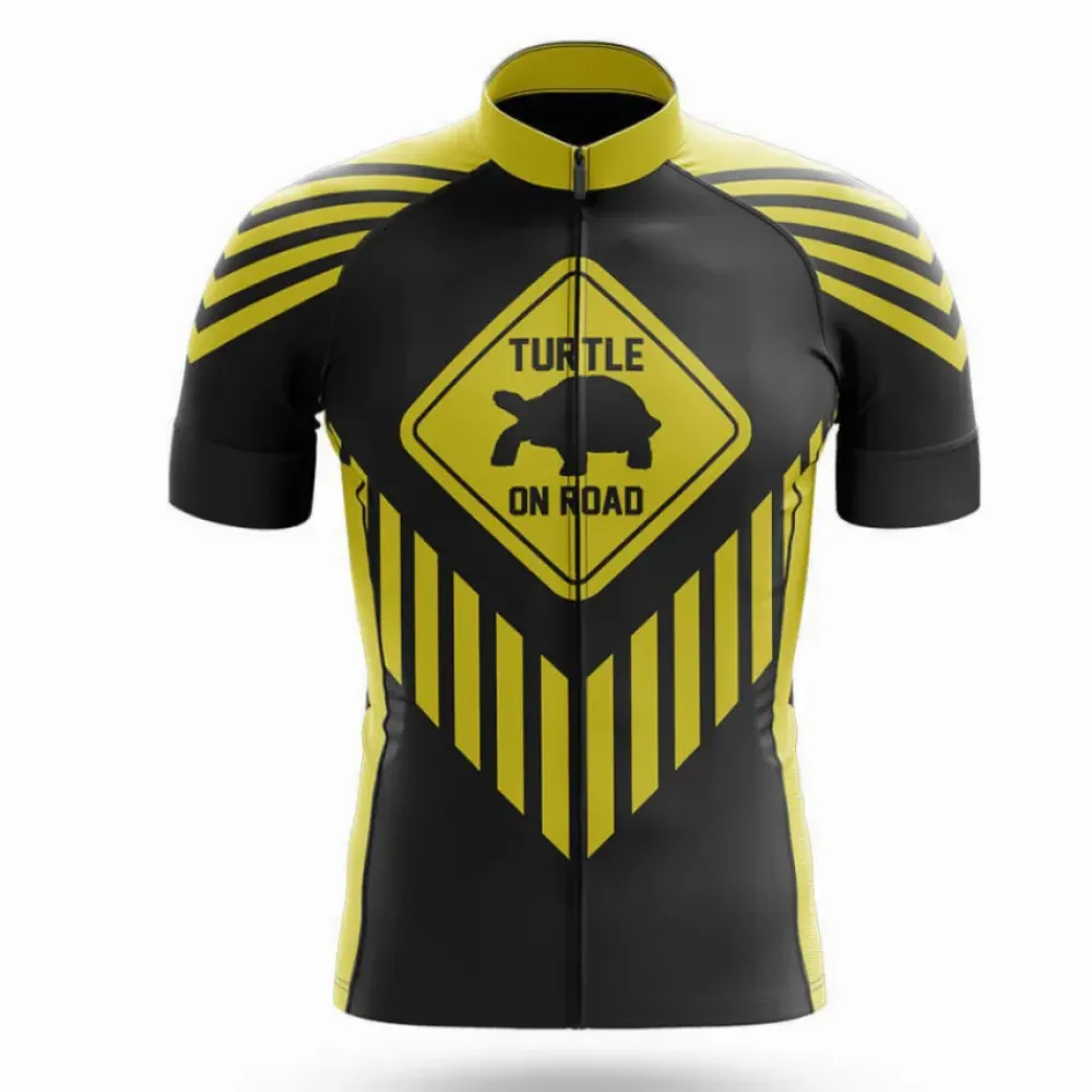 Turtle On Road Cycling Jersey Ver.2 Road Safety Yellow/Black/Grey