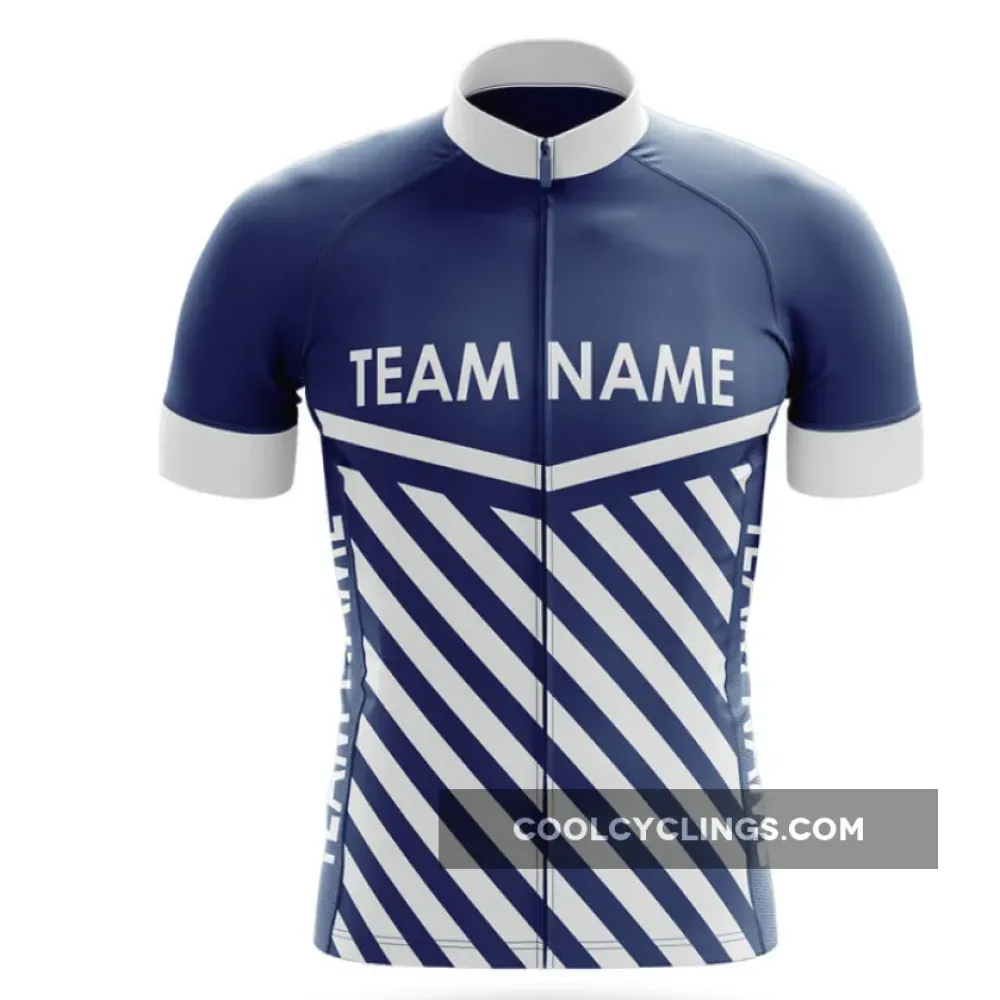 Custom Team Name M3 Navy Cycling Jersey Navy/White/Dark Blue