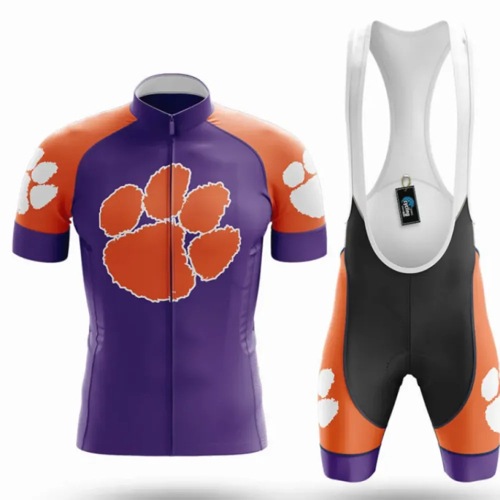 Clemson Tigers Cycling Kit Full Set Purple/Orange/Black