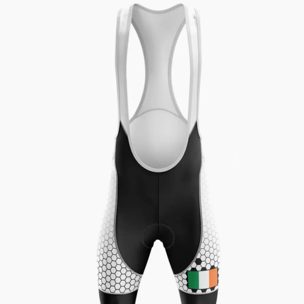Ireland V5 Cycling Bibs Hexagon Pattern Black/White/Green