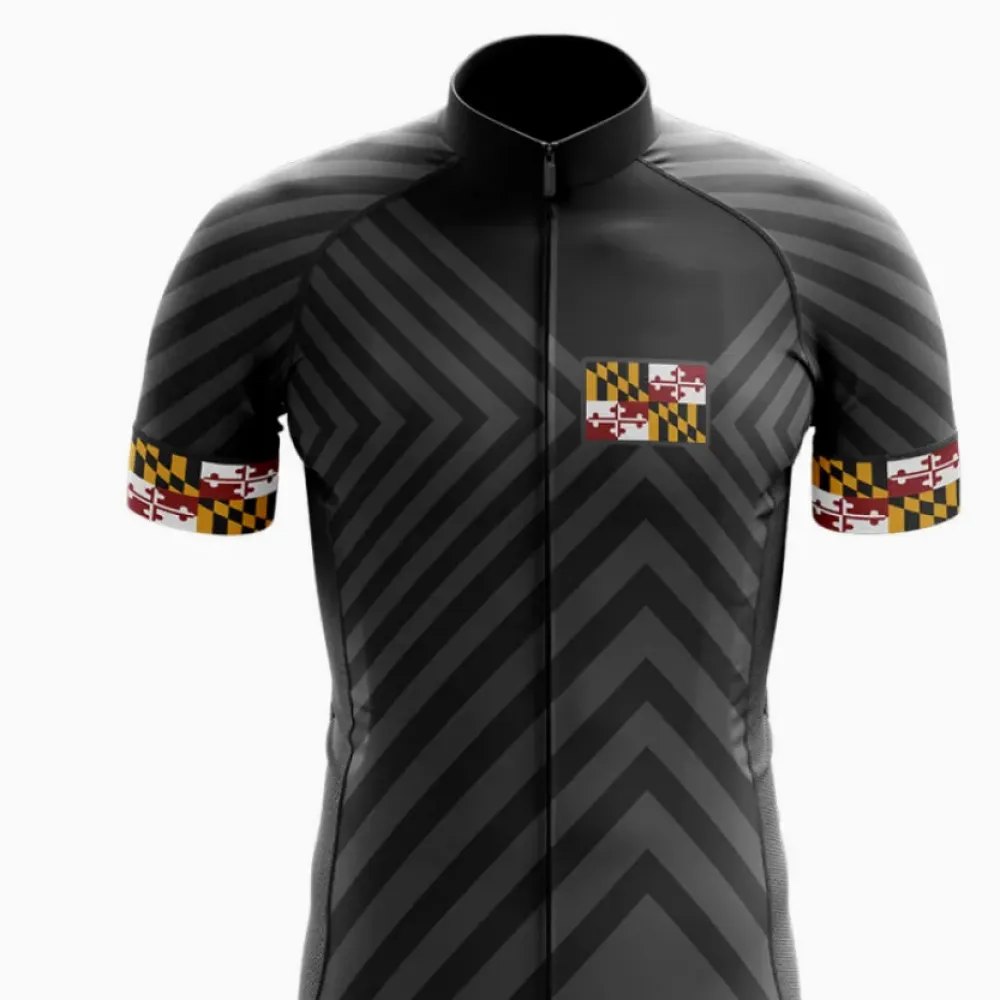Maryland V13 Black Cycling Jersey Yellow/Red/Black