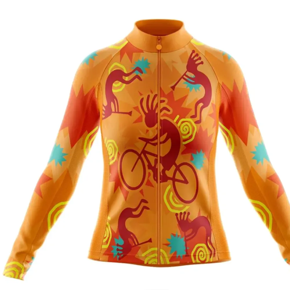 Kokopelli Cycling Jersey Long Sleeve Ver.2 Orange/Yellow/Red