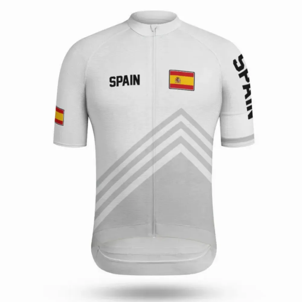 Spain Premium Cycling Jersey White/Grey/Red