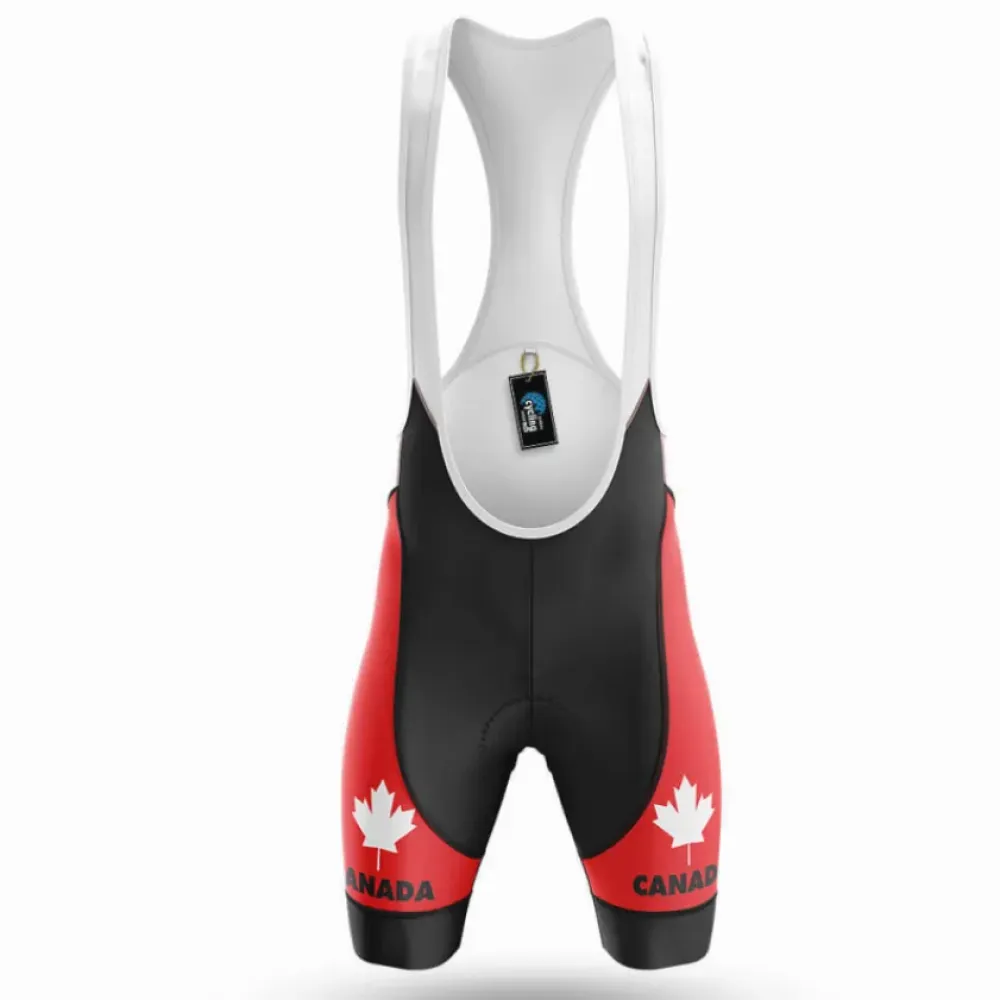 Canada Maple Leaf Cycling Bibs Black/Red/White