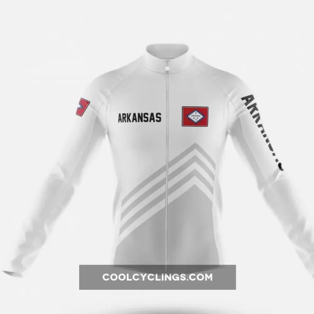 Arkansas S4 Long Sleeve Cycling Jersey White/Red/Grey