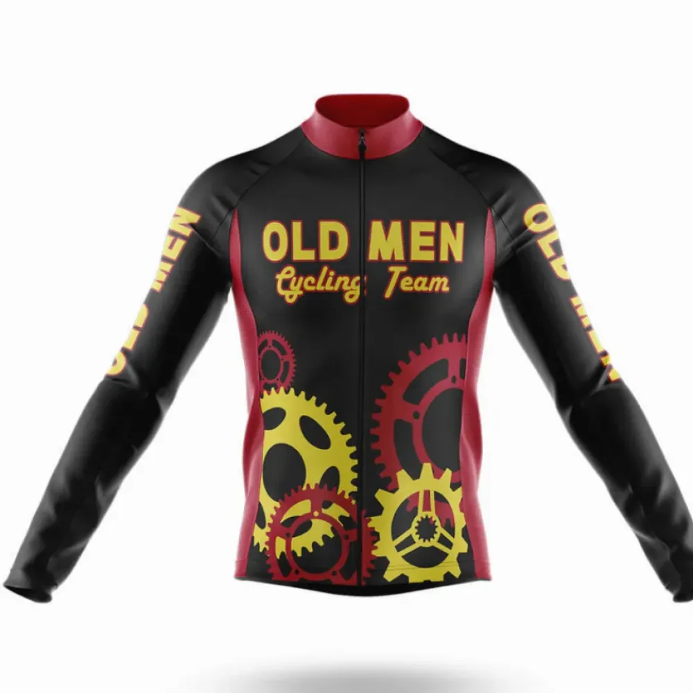 Old Men Cycling Team Vintage Gears Black/Yellow/Red