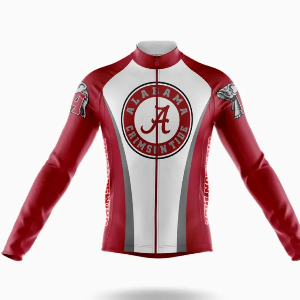 Alabama Crimson Tide Cycling Jersey Red/White/Grey