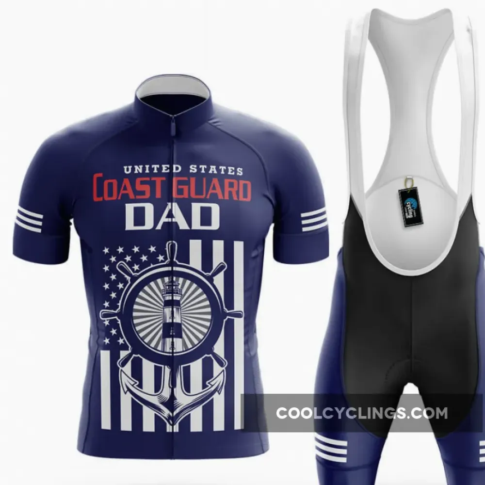 United States Coast Guard Dad Cycling Kit Navy/White/Blue