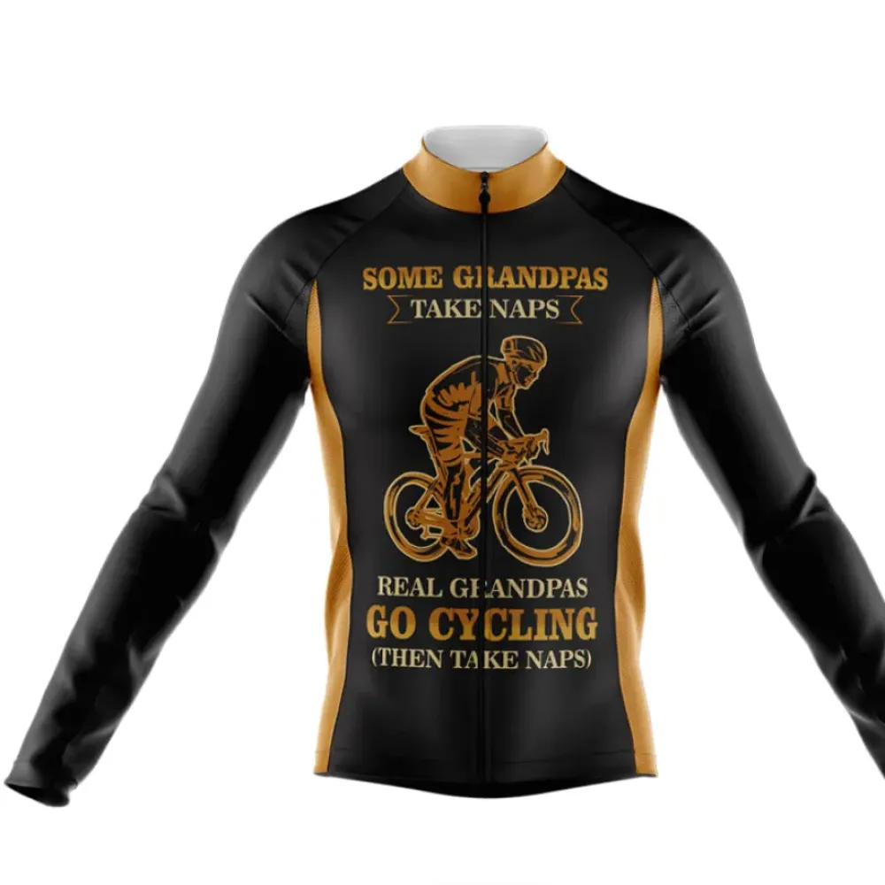 Real Granpas Cycling Jersey Black/Gold/Orange