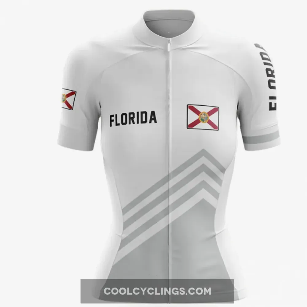 Florida S4 White Cycling Jersey White/Grey/Black