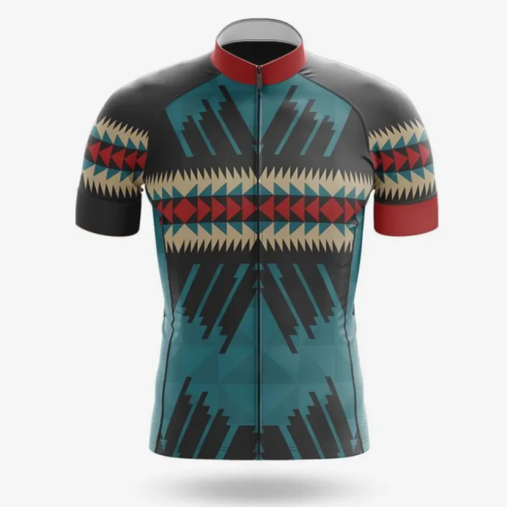 Native Design Cycling Jersey Teal/Red/Black