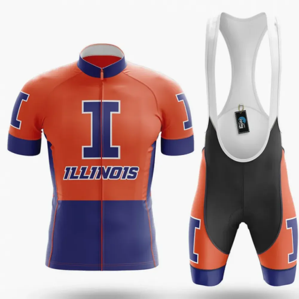 Illinois Cycling Kit Full Set Blue/Orange/White