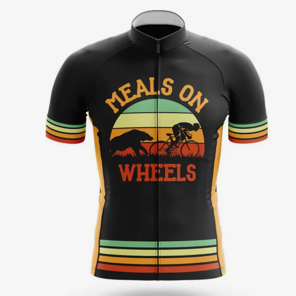 Meals On Wheels Cycling Jersey Ver.2 Retro Sunset Black/Gold/Red