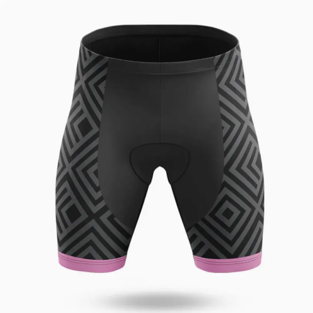Pink Stripes Cycling Shorts Black/Purple/Gray